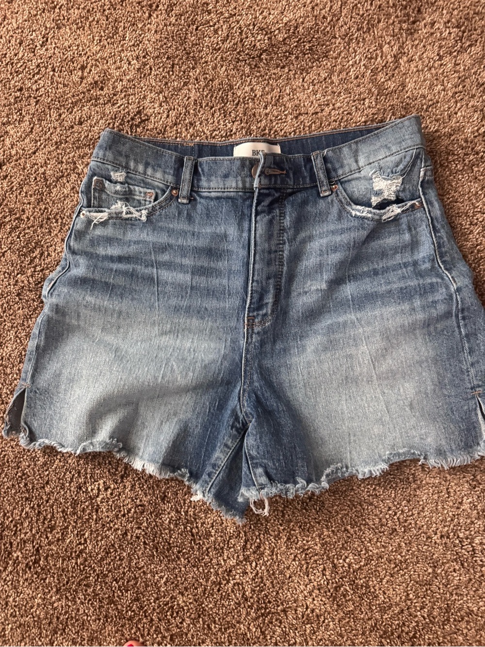 BKE Vintage Light Blue Distressed Denim Shorts